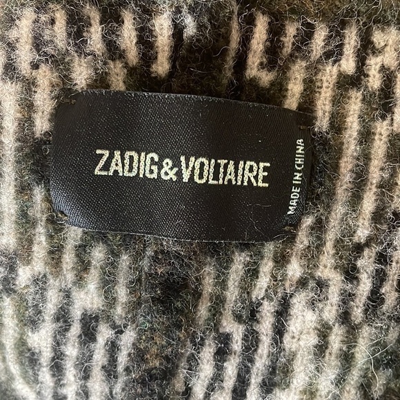 ZADIG & VOLTAIRE Green Animal Print Zip up Sweater with Hood M/L - Picture 4 of 6